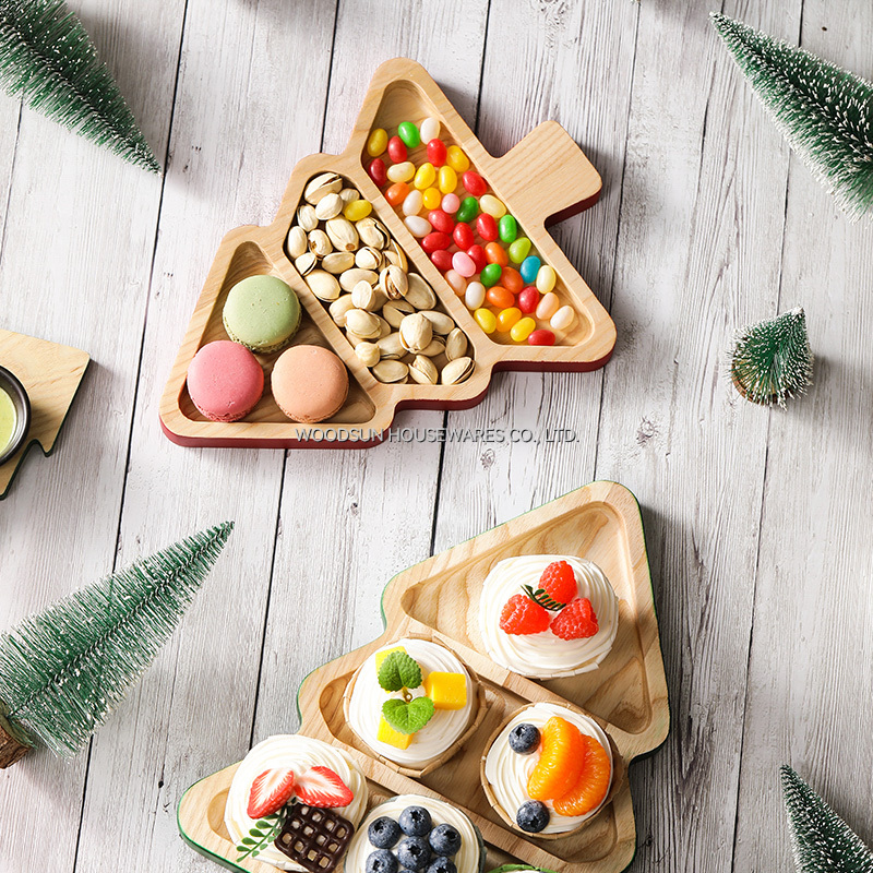 Woodsun 2026 Ash Rubber Christmas Tree Candy Box Snack Plate Dish