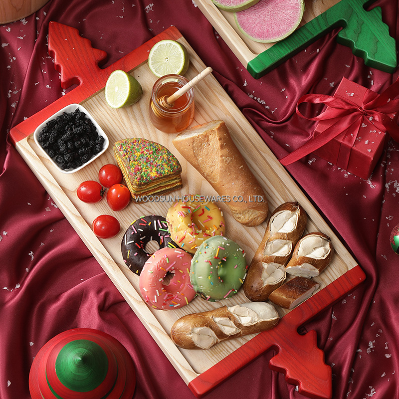 Woodsun Christmas Modern Board Serving Trays Plates for Restaurant