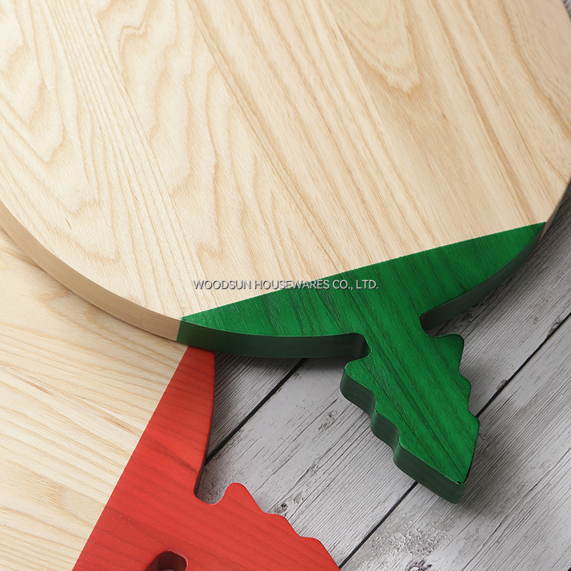 Woodsun Christmas Design Round Kitchen Accessories Food Grade Cutting Board