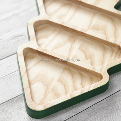 Woodsun 2026 Ash Rubber Christmas Tree Candy Box Snack Plate Dish