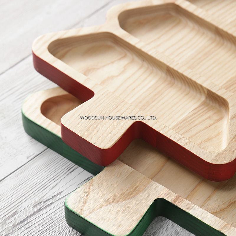 Woodsun 2026 Ash Rubber Christmas Tree Candy Box Snack Plate Dish