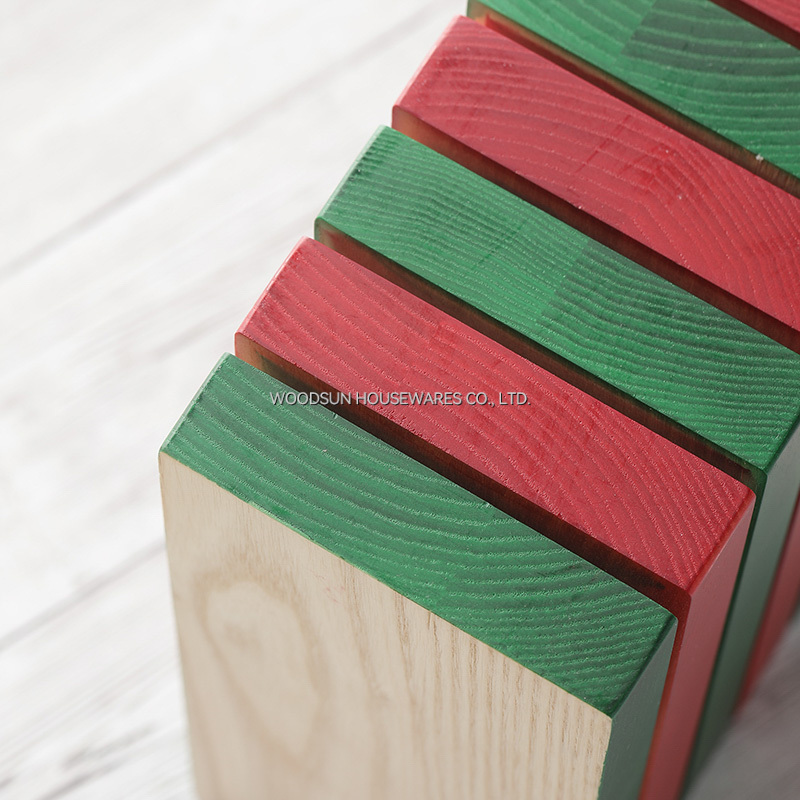 Woodsun Christmas Red Green Block Wooden Knife Holder Kitchen 2026