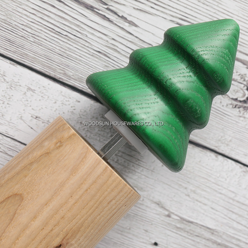Woodsun Christmas Tree Turkish Pepper Grinder Mill Wooden