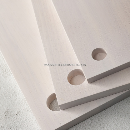 Woodsun New Design White Wash Bamboo Rubber Wood Cutting Board for Kitchen Serving Board