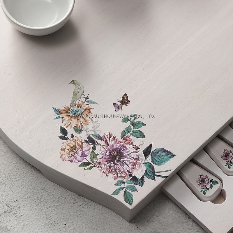 Woodsun White Wash Expandable Wholesale Cheese Board Wood Charcuterie Board