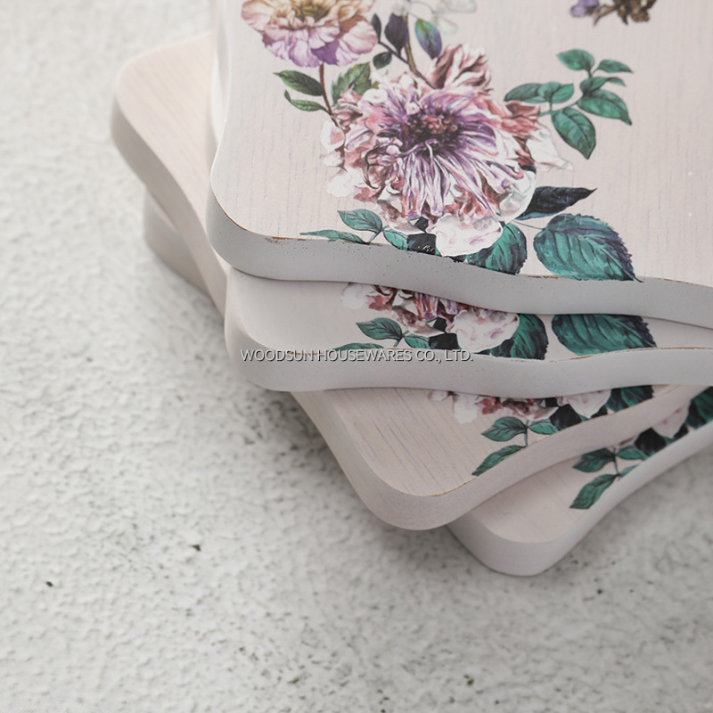 Woodsun Factory Bamboo Rubber Drink Coffee Coaster Set for Cup