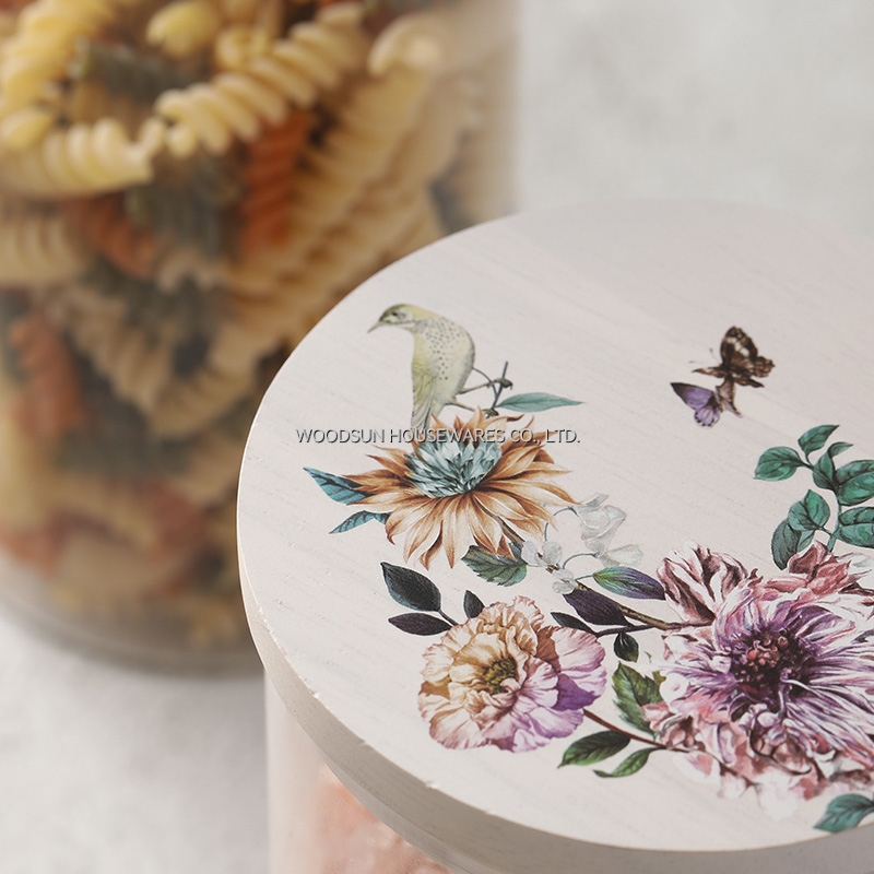 Woodsun 2025 New Design Kitchen Containers Food Storage Glass Canisters