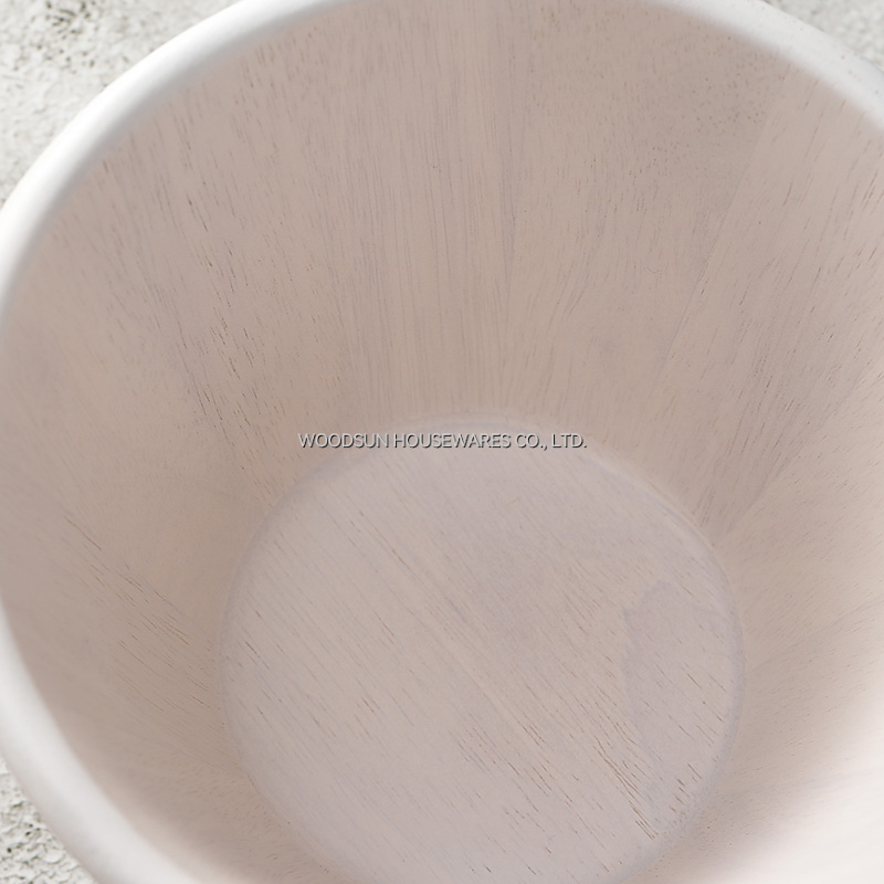 Woodsun Modern White Wash Rubber Wooden Salad Bowls Party