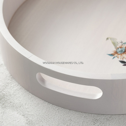 Woodsun Kitchen Containers Round Food Serving Tray Board Set