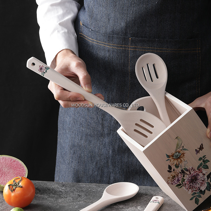 Woodsun Custom Kitchen Tools Cooking Spatula Leak Spoon Turner Sets