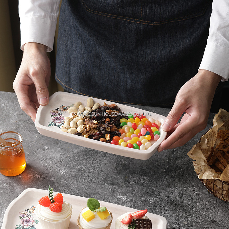 Woodsun White Wash Chip and Dip Serving Fruit Food Snack Plate