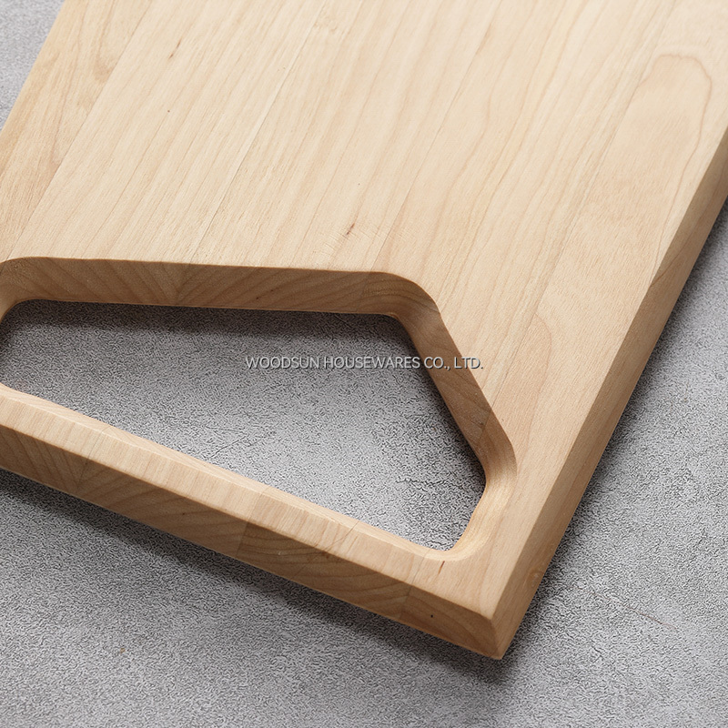 Woodsun Corner Angle Handle Design Birch Wood Wooden Board Charcuterie