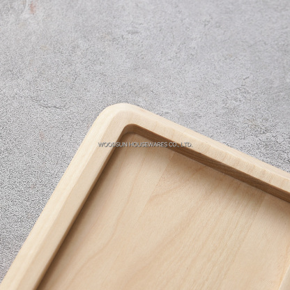 Woodsun Birch Wood Non-slip Tray Cake Fruit Snacks Plate With Handle