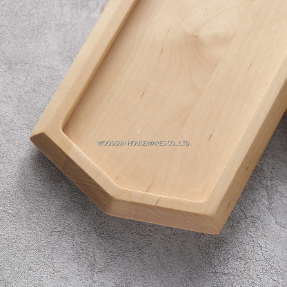 Woodsun Birch Wood Non-slip Tray Fruit Snacks Wooden Plate Boards for Serving Food