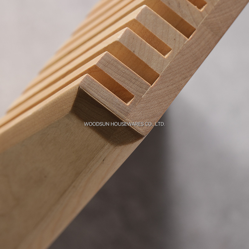 Woodsun ODM OEM Birch Wood Knife Block Holder With Slots