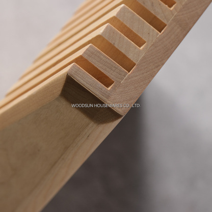 Woodsun ODM OEM Birch Wood Knife Block Holder With Slots