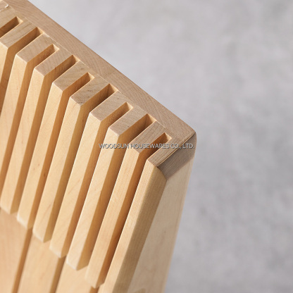Woodsun ODM OEM Birch Wood Knife Block Holder With Slots