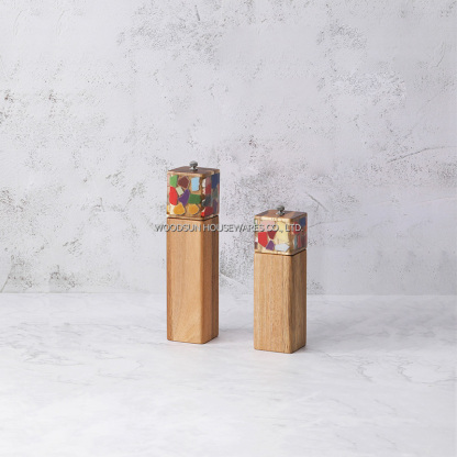 Woodsun Restaurant Hotel Home Kitchen Wood Salt and Pepper Mill Grinder Set Manufacturer