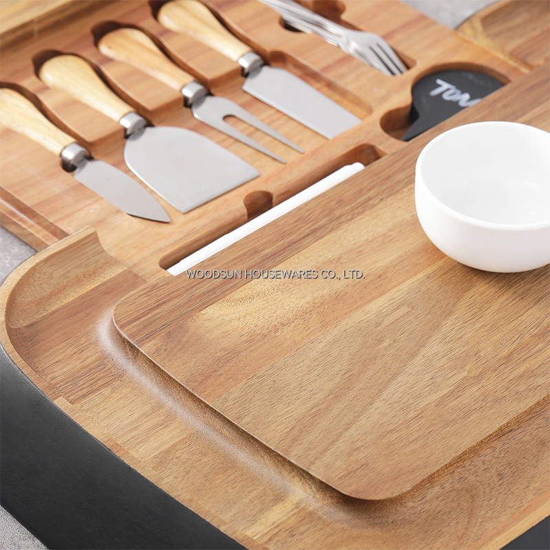 Woodsun Acacia Ceramic Crayon Tablas De Madera Para Quesos Cheese Board