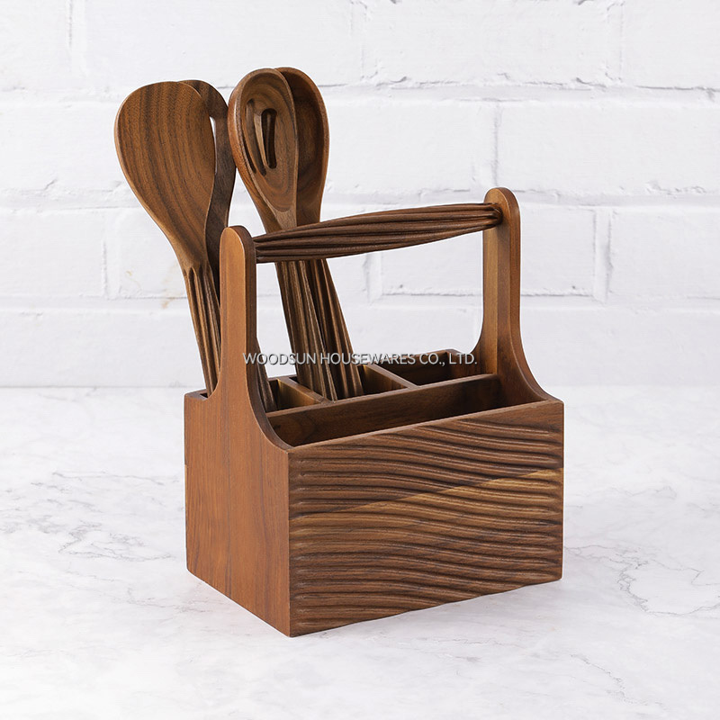 Woodsun Hand Woven Storage Wooden Basket For Kitchen Utensils 2025