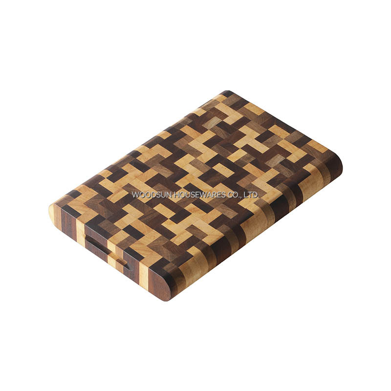 Woodsun Carbonized Acacia Rubber Wood Vegetables Organic Cutting Board for Fruit