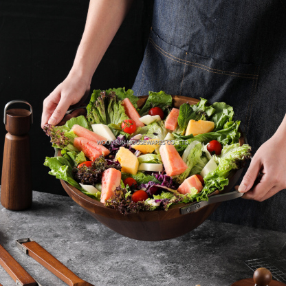 Woodsun Acacia Wood Dough Bowl Wooden Salad Bowl Set and Factory Large Wood Bowl Manufacturer