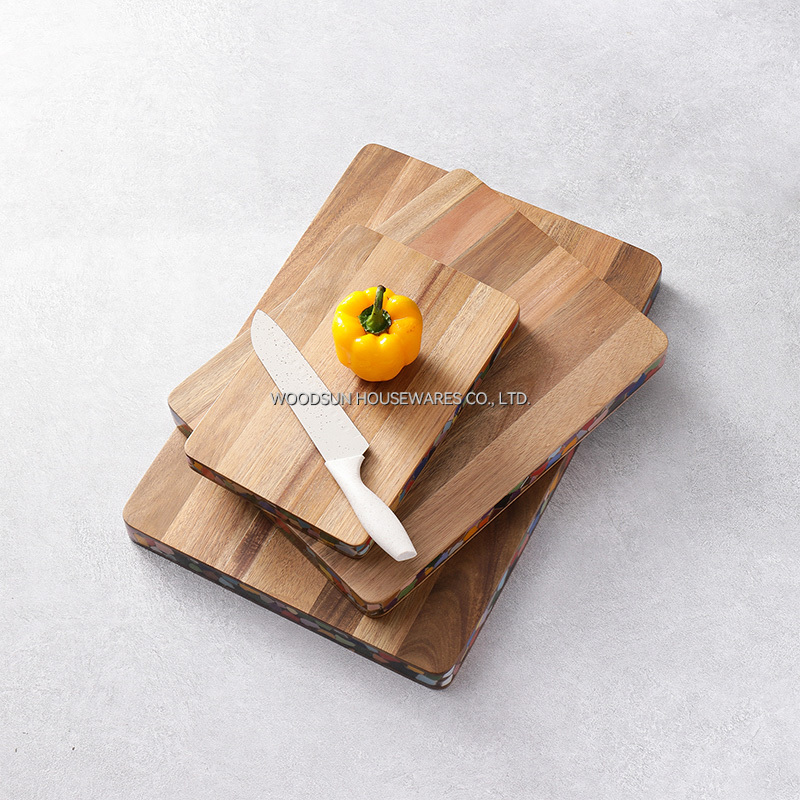 Woodsun Custom Manufacturer Rectangle Custom Logo Cutting Board Wood Acacia Wood 2025