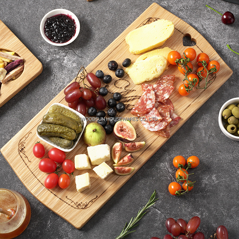 Woodsun Gift Mother's Day Strip Shaped Wood Tray Serving Board Serving Tray for Sale