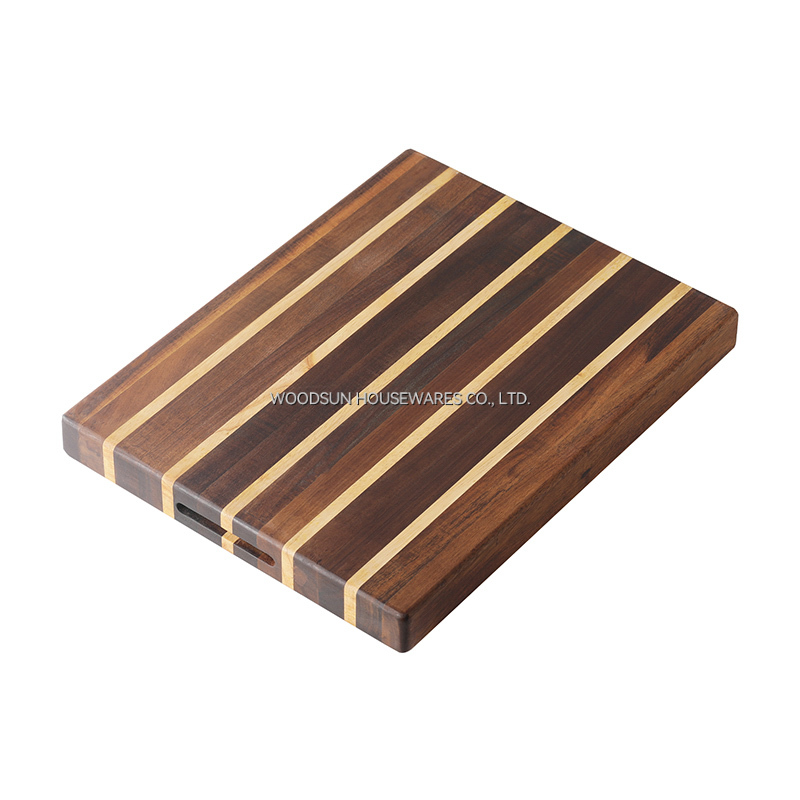 Woodsun Vertical Texture Design Checkerboard Small Cutting Board New Custom Logo Cutting Board