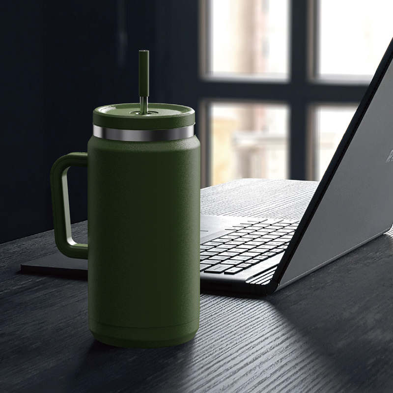 Business Gift Custom Mugs And Vacuum Cup Wholesale Stainless Steel Tumbler With Straw