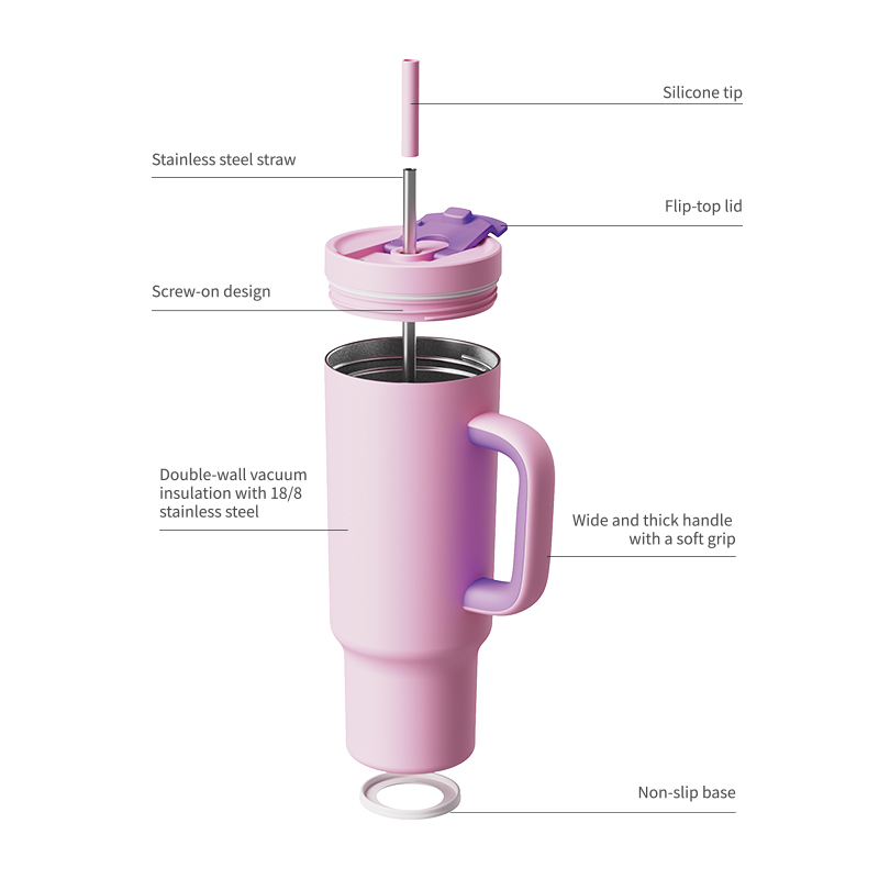 Christmas Gift 40 Oz Insulated Tumbler With Straw And Handle China Manufacturer