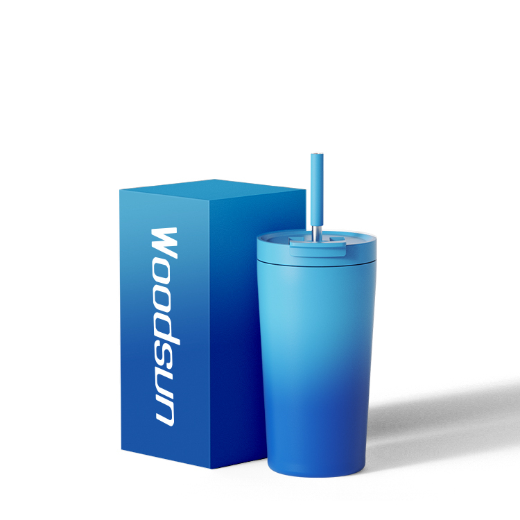 Leisure Style 18/8 Vacuum Insulated Custom Ice Coffee Mugs Cup Tumbler With Lid And Straw