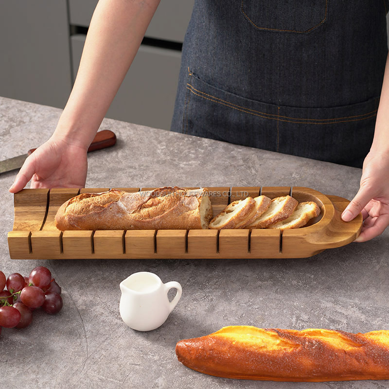 Woodsun Baguette Bread Cutting Board Wood Bread Board With Scale