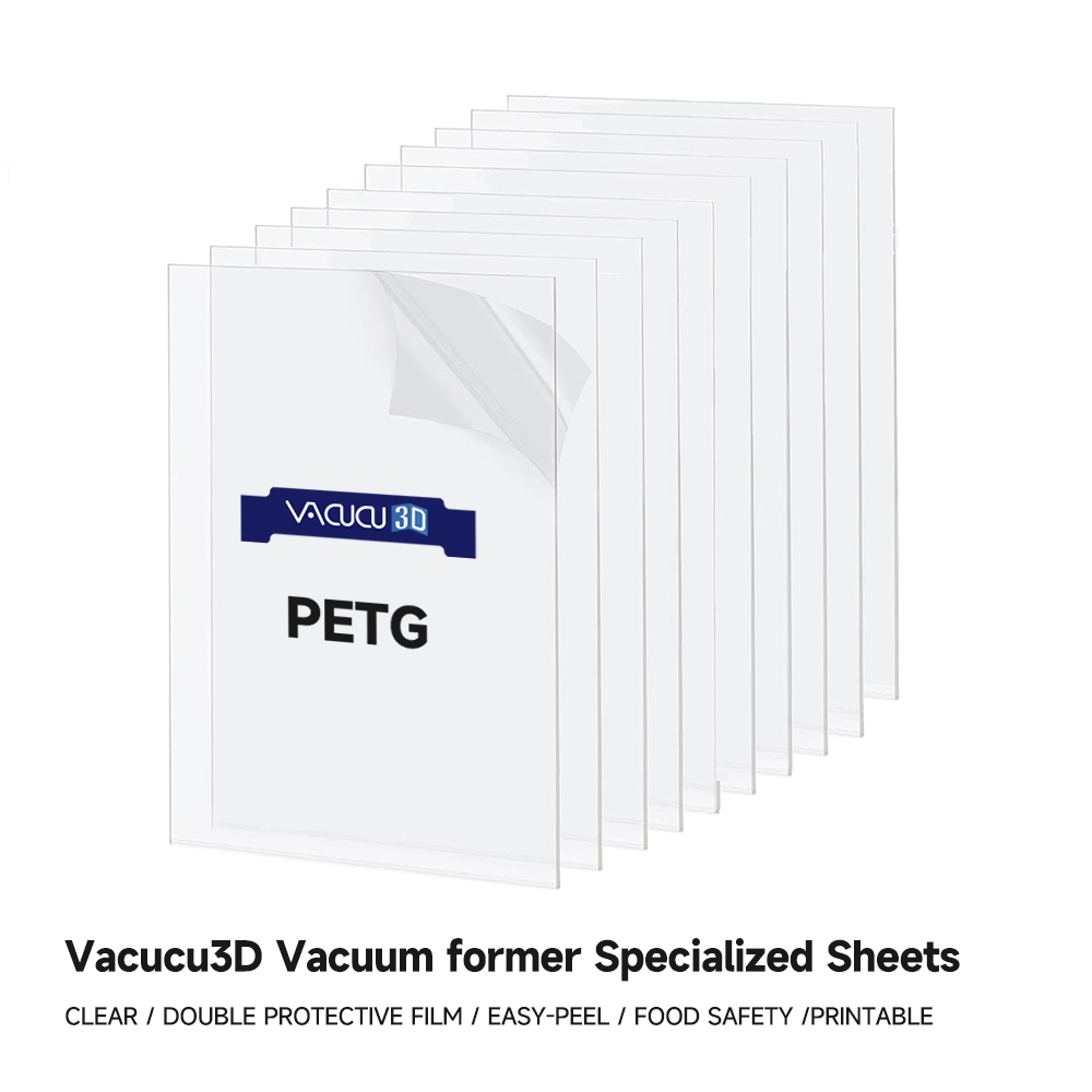 A4 0.3mm PETG Vacuum Former Specialized Sheets 77PCS PETG Vacuum Forming Machine Sheet 0.3mm A4 (210mm×297mm /8.27x11.69 in) Size Transparent Printable Safe for Food