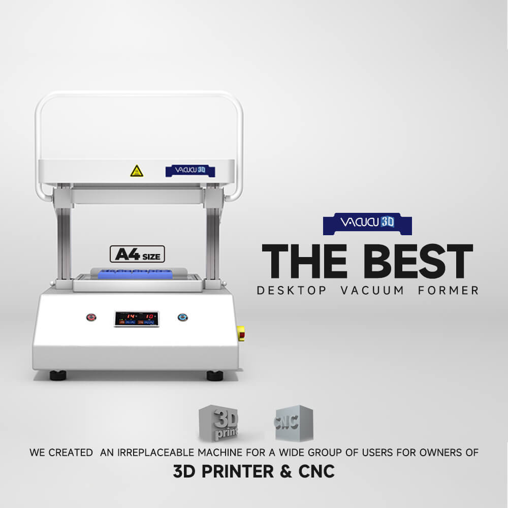 VACUCU3D A4 (210mm×297mm /8.27x11.69 in) The Desktop Vacuum Forming Machine Create Prototypes Molds and Casts in Classroom Kitchen