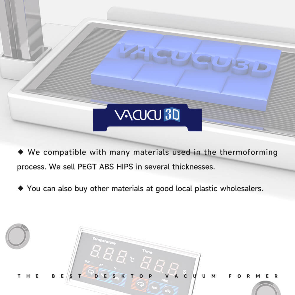 VACUCU3D A4 (210mm×297mm /8.27x11.69 in) The Desktop Vacuum Forming Machine Create Prototypes Molds and Casts in Classroom Kitchen