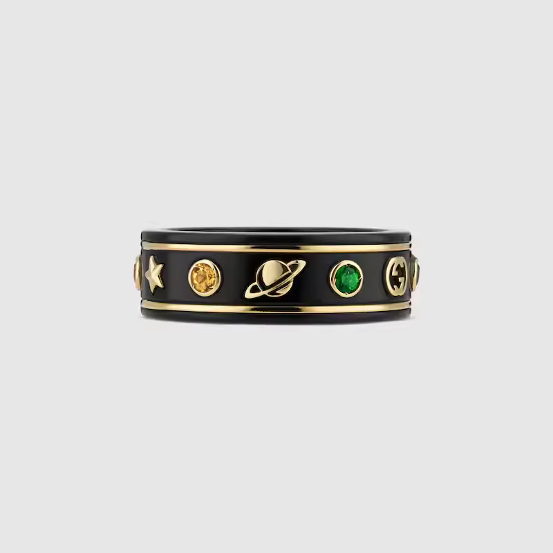 Icon ring with gemstones