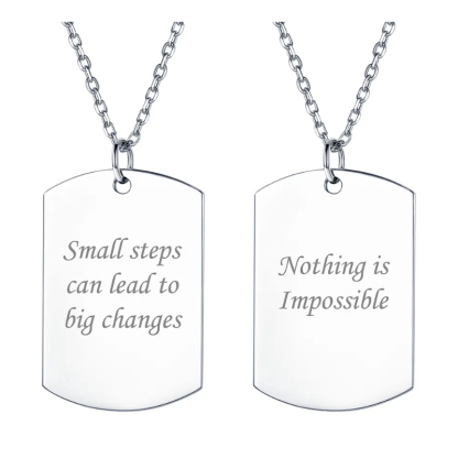 Custom Name Engraved Dog Tag Pendant Necklace for Men Women
