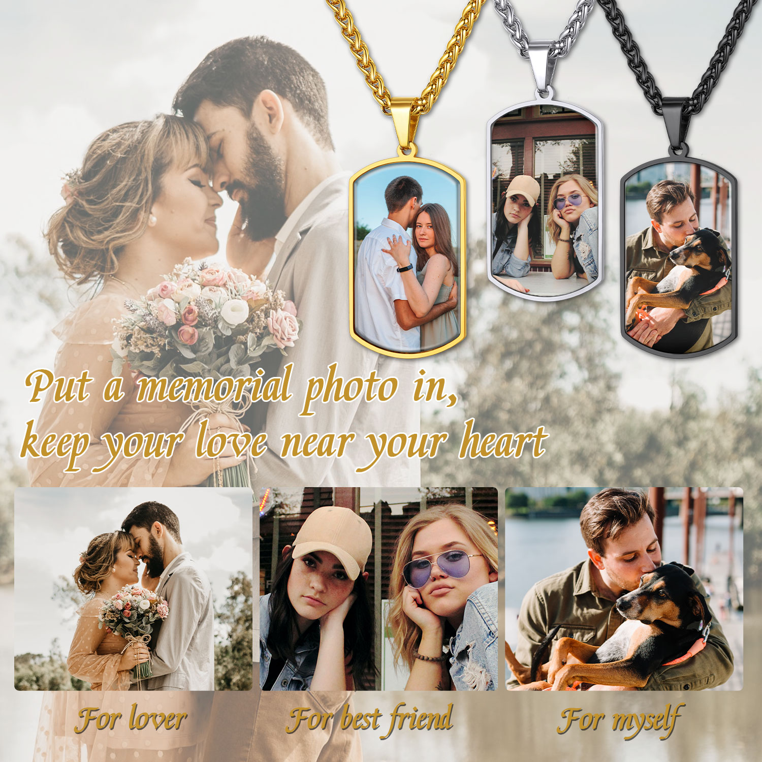 Photo Dog Tag Necklace gift