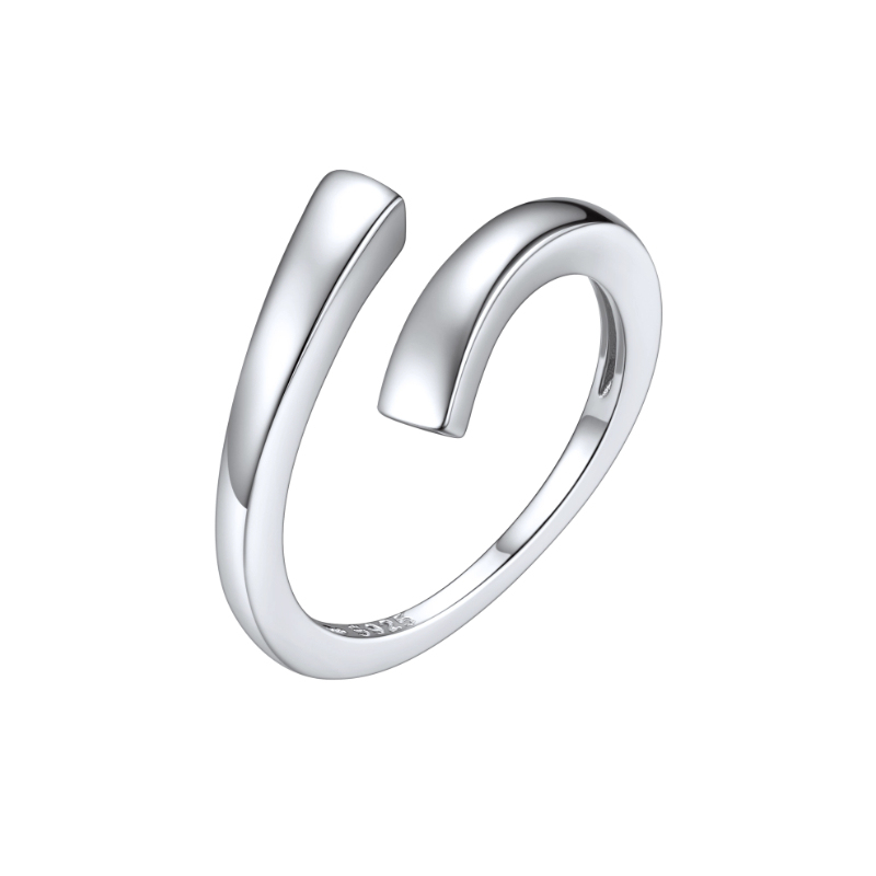 Sterling Silver Adjustable Open Toe Ring For Women silver