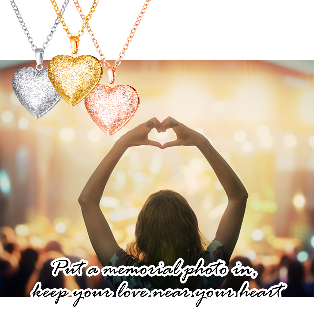 Personalized Heart Locket Necklace