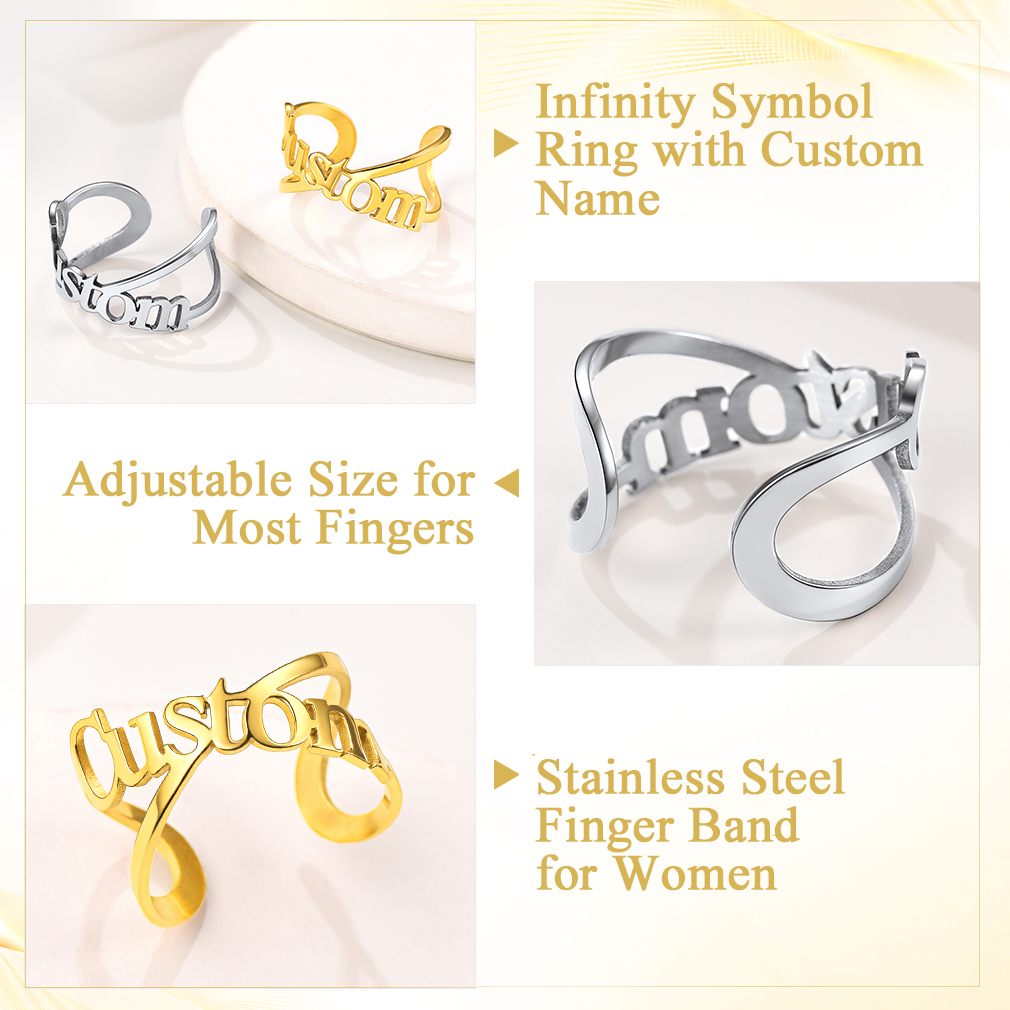 Custom Name Infinity Adjustable Ring