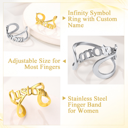 Custom Name Infinity Adjustable Ring