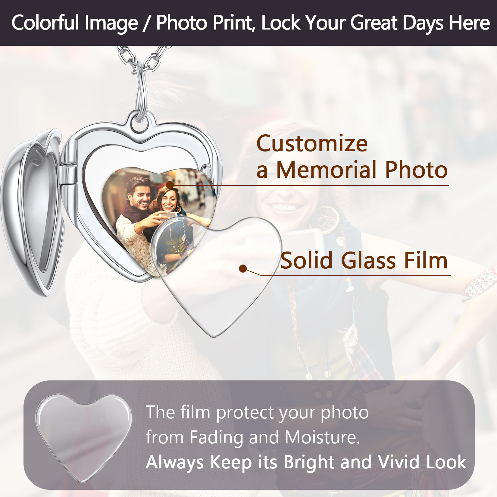 Personalized Photo Locket Necklace for Women
