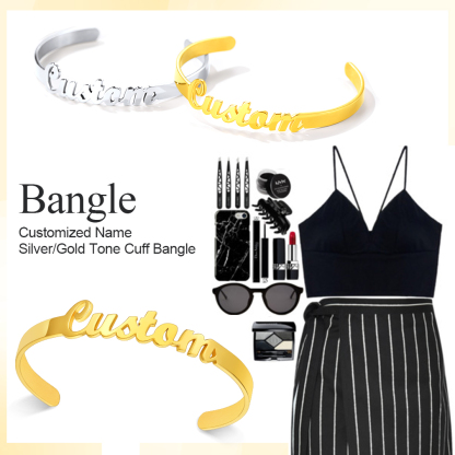 Personalized Name Engraved Cuff Bracelets 