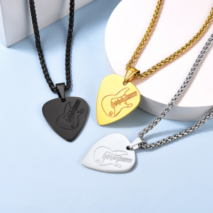Custom Guitar Pick Pendant Necklace for Music Lovers All Colors