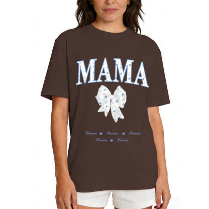 Personalized Bow T-Shirt for Mom Brown
