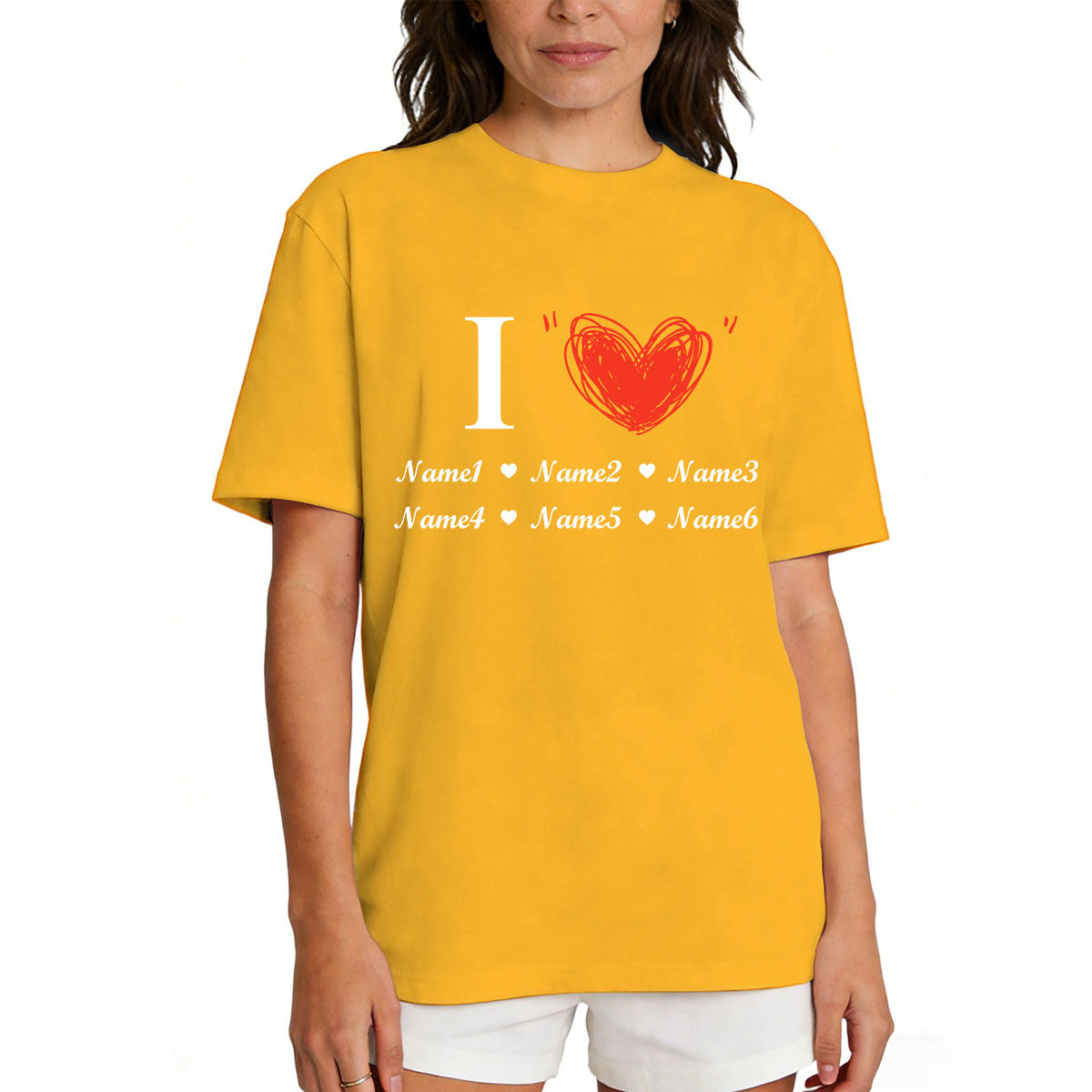 Personalized Kids Name T-Shirt for Mom Yellow