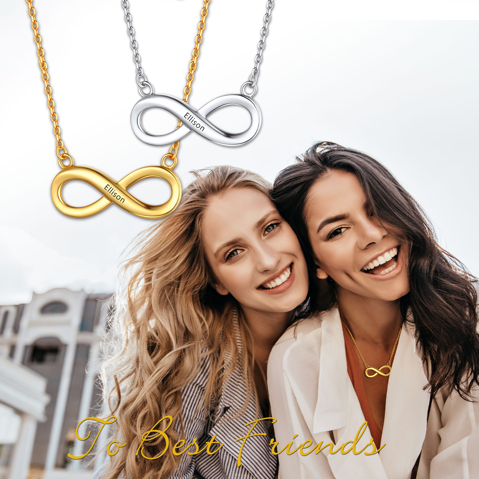 Personalized Sterling Silver Infinity Name Necklace for Women gift for friends
