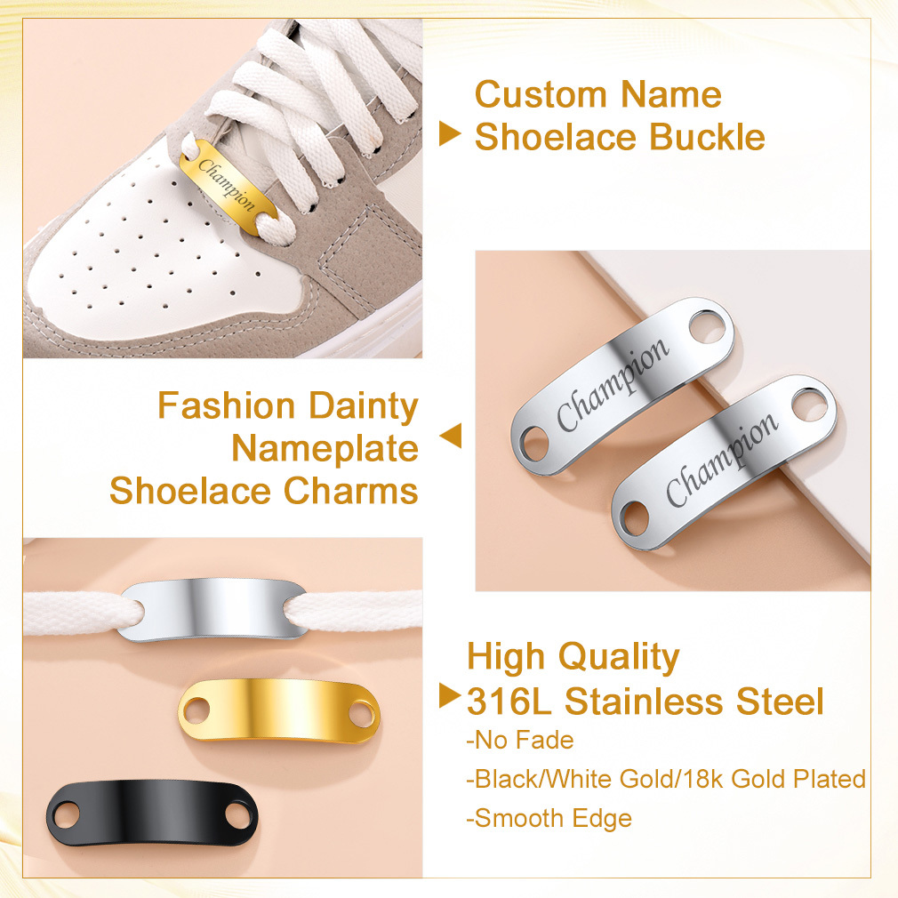 2PCS Custom Name Shoelace Buckle for Men detail